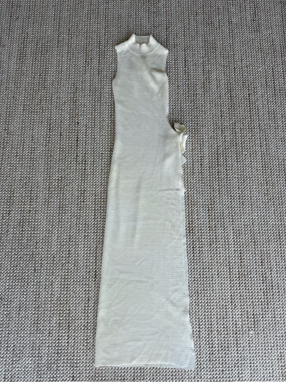 Meshki Cream Sleeveless Side-Tie Knit Maxi Dress - Picture 4 of 5